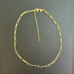 New Madewell Small Paperclip Necklace gold metal